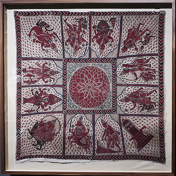 Dashavatara Kalamkari temple cloth depicting the ten avatars of Lord Vishnu, British Museum collection